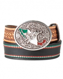 Ariat® Boys' Mexican Flag Tooled Belt