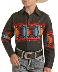 Panhandle® Boys' Aztec Print LS Snap Shirt