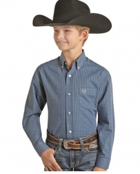 Panhandle® Boys' Blue CHeck Button Down Shirt