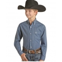 Panhandle® Boys' Blue CHeck Button Down Shirt