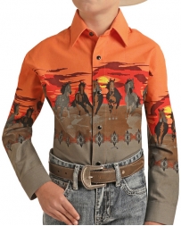 Panhandle® Boys' Sunset Print LS Snap Shirt