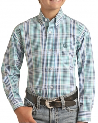 Panhandle® Boys' Turq Check Button Down Shirt