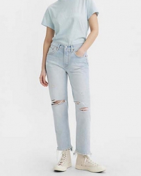 Levi's® Ladies' 501 Crop Jeans W/Distress