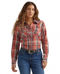 Wrangler® Ladies' Red Plaid Western Shirt