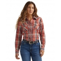 Wrangler® Ladies' Red Plaid Western Shirt