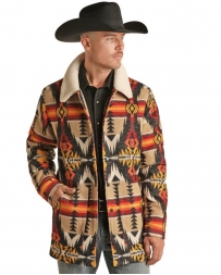 Rock & Roll Cowboy® Men's Aztec Long Coat W/ Berber