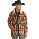 Rock & Roll Cowboy® Men's Aztec Long Coat W/ Berber