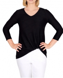 Ladies' 3/4 Sleeve Twist Front Top