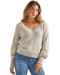 Wrangler Retro® Ladies' Antique White V-Neck Sweater