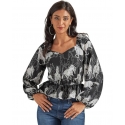 Wrangler Retro® Ladies' Horse Print Puff Sleeve Top