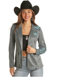 Rock and Roll Cowgirl® Ladies' Iridescent Blazer Teal