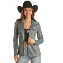 Rock and Roll Cowgirl® Ladies' Iridescent Blazer Teal