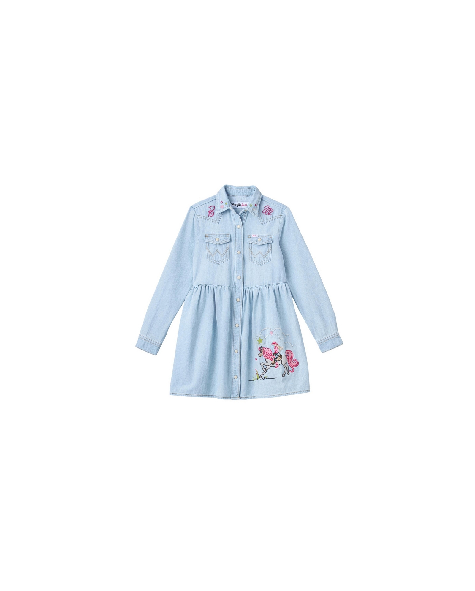 embroidered denim shirt dress Embroidered Denim Shirt Dress – The Original Orchid main image 0