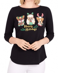Ladies' Happy Holidays Puppy Graphic