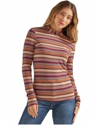 Wrangler Retro® Ladies' Mock Neck Striped Top