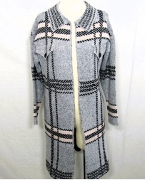 Ladies' Plaid long coatigan