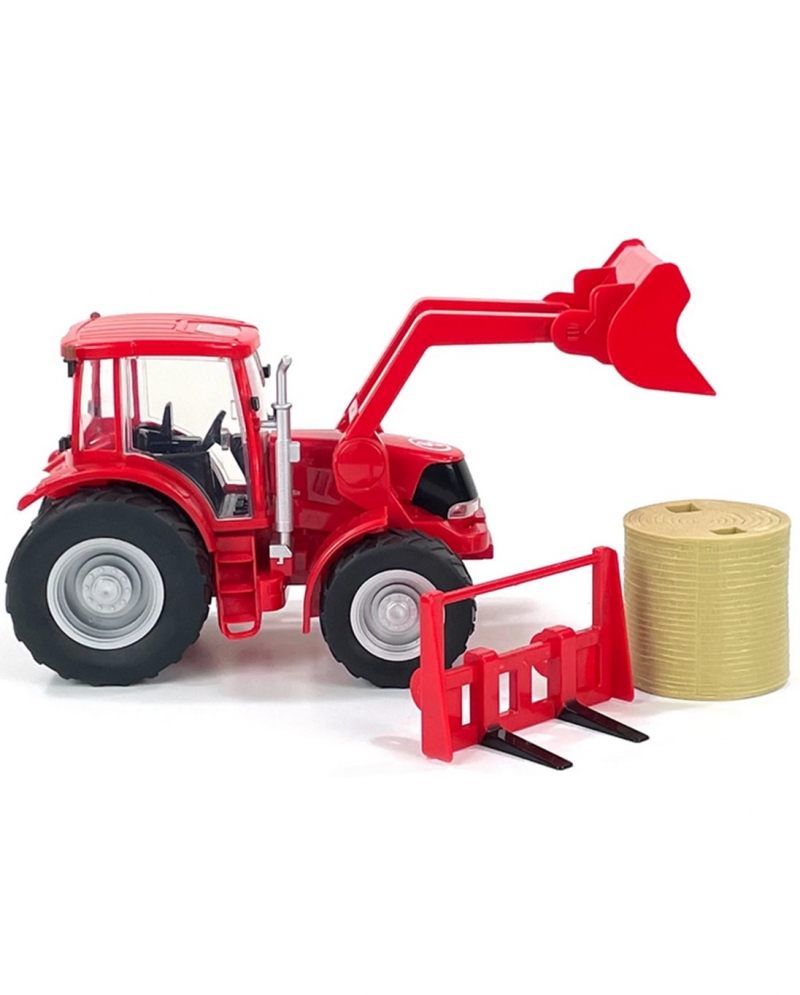 Big Country Toys 1:24 Scale RC Tractor & Trailer Combo - Blue Remote Control Farm Toy With Flashing Lights