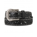 Nocona Belt Co.® Ladies' Floral Overlay Black Belt