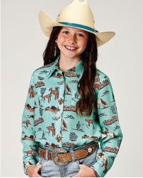 Roper® Girls' Retro Buckin' Horse LS Top