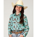 Roper® Girls' Retro Buckin' Horse LS Top