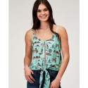 Roper® Ladies' Retro Print Tie Front Tank