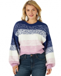 Wrangler® Ladies' Striped Balloon Sleeve Sweater