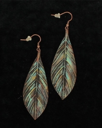 Blazin Roxx® Ladies' Patina Feather Earrings