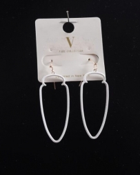 Ladies' White Arrowhead Earrings