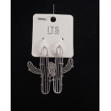 Ladies' Silver Cactus Earrings