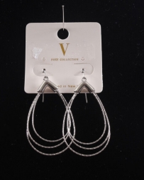 Ladies' Slver 3 Layer Earrings