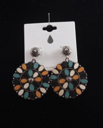 Ladies' Concho Metal/Wood Earrings