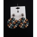 Ladies' Concho Metal/Wood Earrings