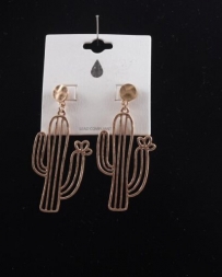 Ladies' Goldtone Metal Cactus Earrings