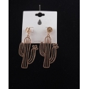 Ladies' Goldtone Metal Cactus Earrings