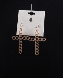 Ladies' Chainlink Cross Earrings