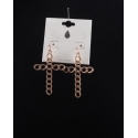 Ladies' Chainlink Cross Earrings