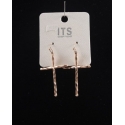 Ladies' Gold Hammered Cross Earrings