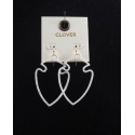 Ladies' White Arrowhead Earrings