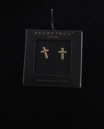 Ladies' Dipped Gold Cross Studs