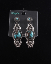 Ladies' Mottled Turquoise Dangle Earrings