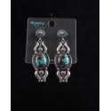 Ladies' Mottled Turquoise Dangle Earrings