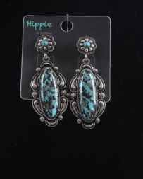 Ladies' Mottled Turquoise Dangle Earrings