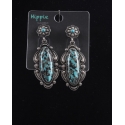 Ladies' Mottled Turquoise Dangle Earrings