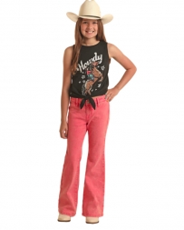 Rock and Roll Cowgirl® Girls' Pink Distressed Flare Jean