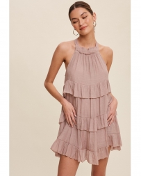 Listicle® Ladies' Halter Tiered Ruffle Dress