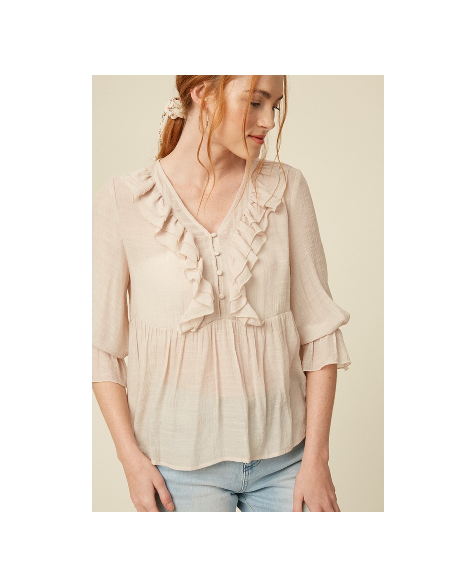 Listicle® Ladies' Ruffle Neck Babydoll Top - Fort Brands
