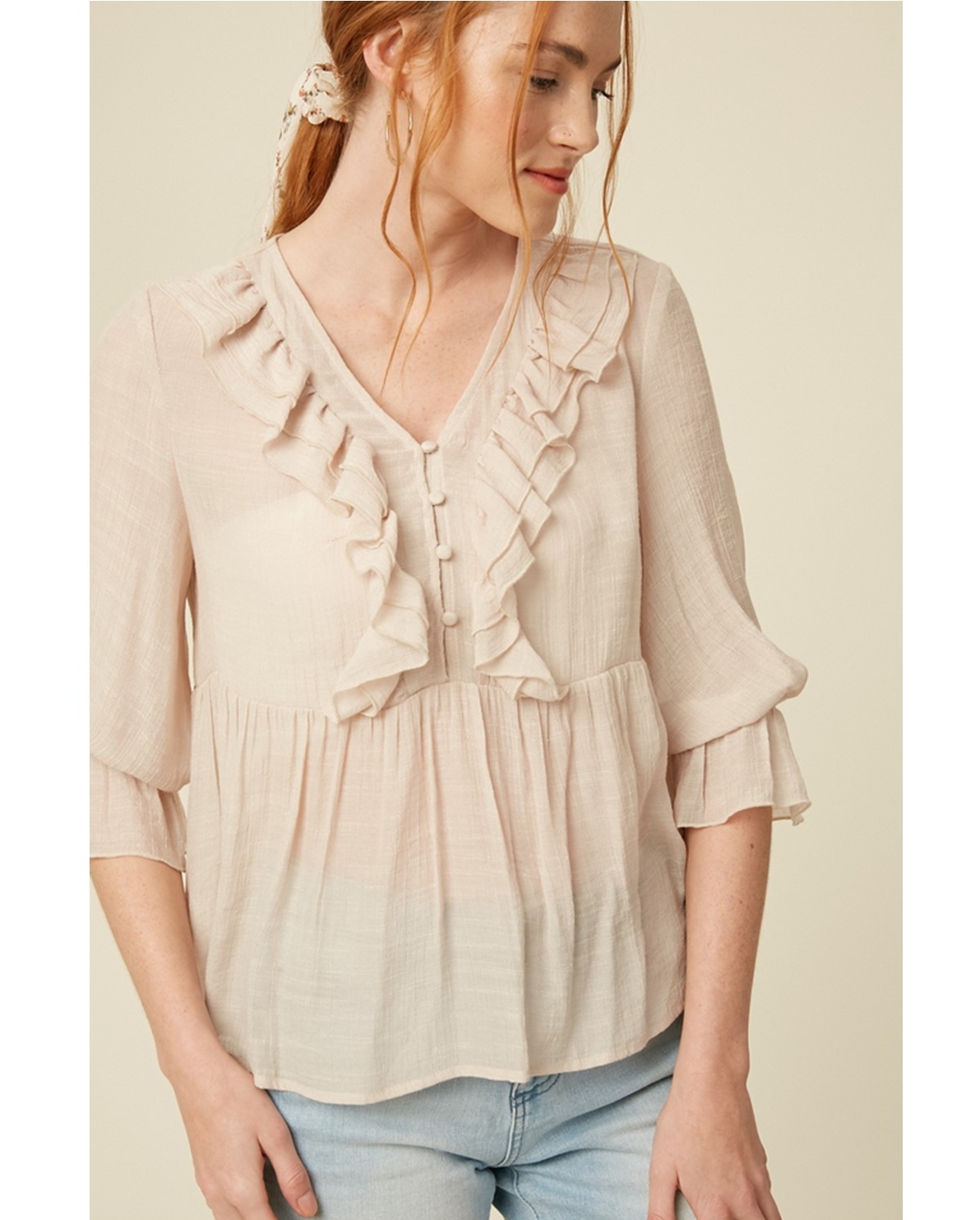 babylclub Disco frill top （White） Girl White Ruffle Top by Janie and Jack