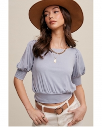 Listicle® Ladies' Soft Knit Puff Sleeve Top