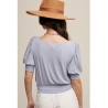 Listicle® Ladies' Soft Knit Puff Sleeve Top