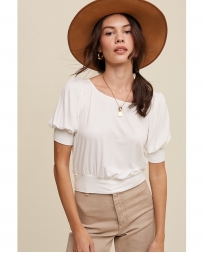 Listicle® Ladies' Soft Knit Puff Sleeve Top
